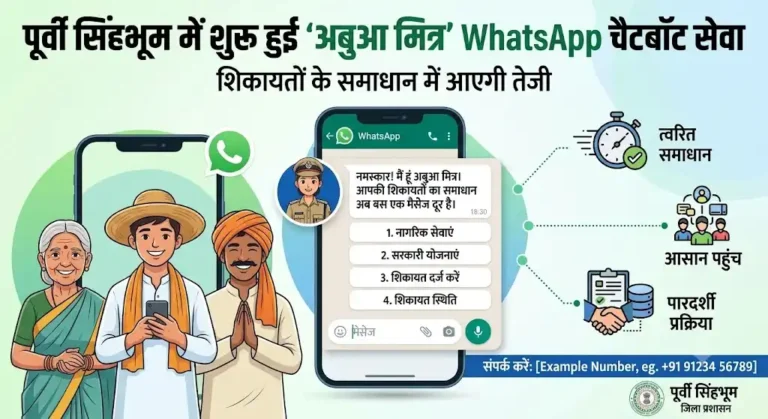 पूर्वी सिंहभूम में शुरू हुई ‘अबुआ मित्र’ WhatsApp चैटबॉट सेवा, शिकायतों के समाधान में आएगी तेजी