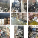 गोपीचक में भीषण अगलगी, पलक झपकते ही राख हुईं दुकानें; 15-20 लाख का सामान जला